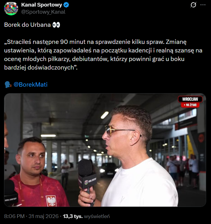 ODPALONY Mateusz Borek OSTRO do Jana Urbana: ''STRACIŁEŚ NASTĘPNE 90 MINUT''
